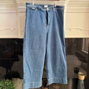 LOFT high waist wide leg crop - size 14
